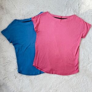 Boden Supersoft Pink and Blue Boat Neck Tops